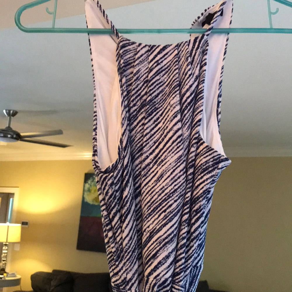Ann Taylor blue zebra striped dress